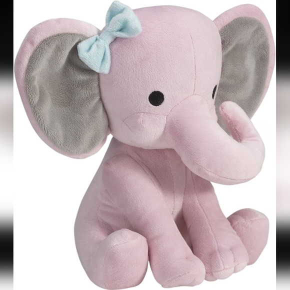 Bedtime Originals Twinkle Toes Pink Plush Elephant Stuffed Animal 10 Inch- Hazel - Picture 1 of 9